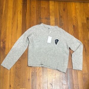 Rails Gray best friend half heart cashmere/wool sweater